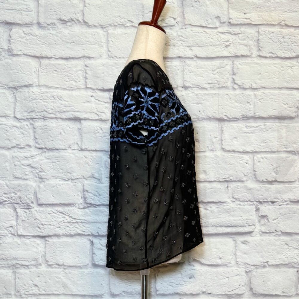 Gryphon Black Beaded Silk Top - Picture 3 of 9